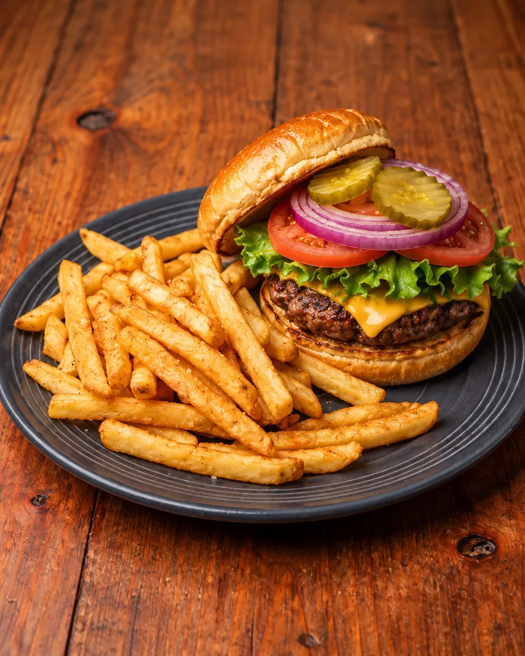 Copper Classic burger and golden fries